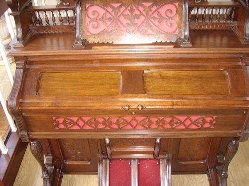 victorian walnut pedal organ c 1880