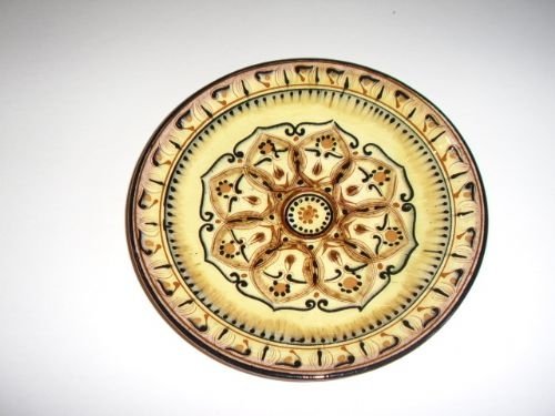 terracotta slipware plate with tudor english rose design c190020
