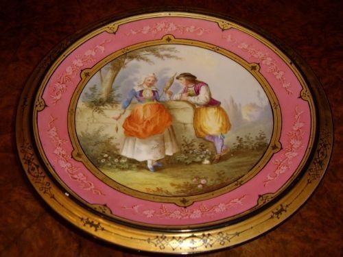 quality continental sevres factory hand painted cabinet plate c1860
