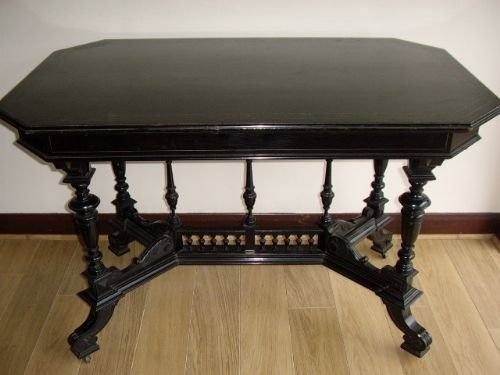 victorian ebonised pugen style side table