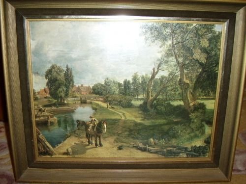 textured oileograph on board of flatford mill after john constable