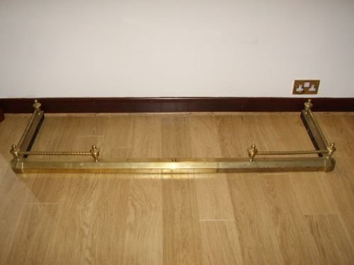 brass adjustable fire surround with rope twist rails finials