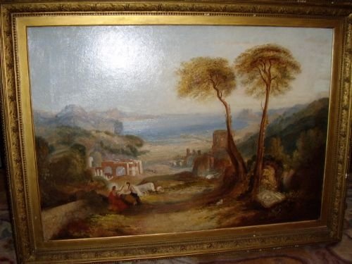 neopolitan oil on canvas depicting the bay of naples c18001850