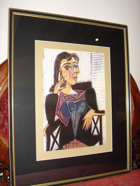 pablo picasso early print of lover dora maar in 1960 original frame 21 x 27 inches