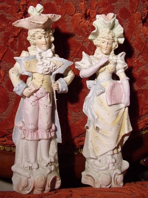 pair of bisc austrian figurines 105 ins