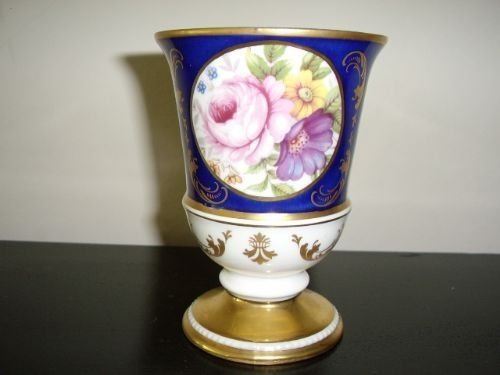 fine bone china florrel vase by sutherland decorated with flowers hand finished in gold