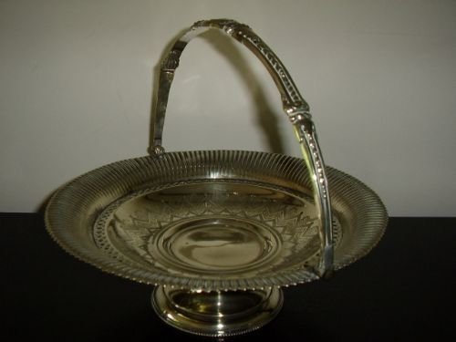 silver plated comport with ornate handle