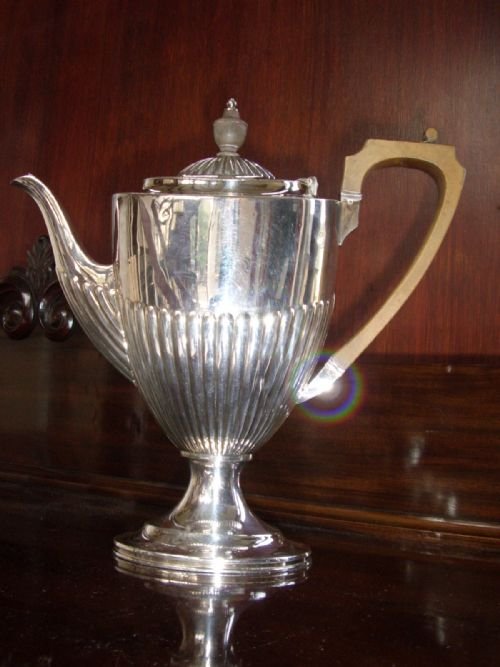 george iii design silver plated coffee pot by elkington co c1868