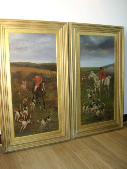 19th century hunt hounds in progress oil on canvas signed james cecil benett c1882 255 x 445 inches