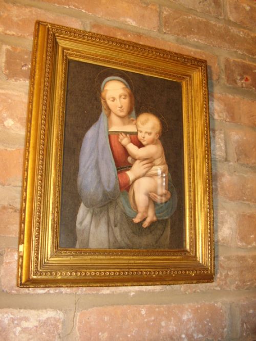 madonna child 19th century watercolour painting after the original madonna del granduca by raphael in the pitti gallery florence measuring 11 x 14 inches with label verso