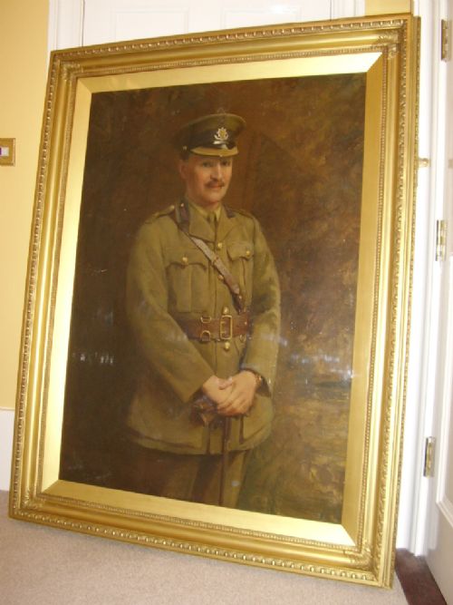 impressive military oil portrait of a ww1 british army officer from the cheshire regiment painted by witherslee dated 1921 measuring 60 x 46 inches