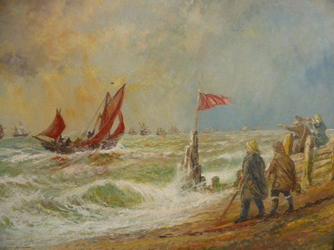 oil painting storm off deal kent by andrew kennedyone of a pair offered separately