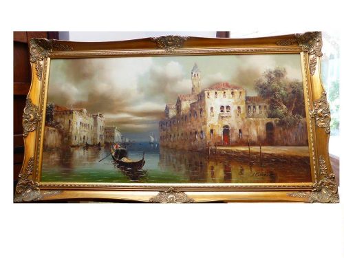 venice oil painting style of antoine bouvard grand canal 54 x 30 inches