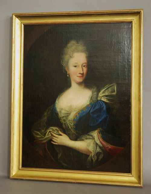 oil portrait painting of an aristocratic lady 17th18thc european school