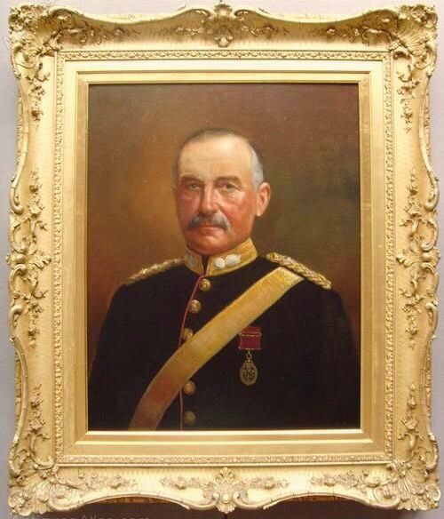 19thc portrait col stanley arnold by eschwarz military officer painting