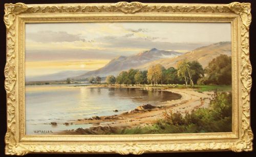 reserved 19thc scottish landscape oil painting loch oich by william mcgregor