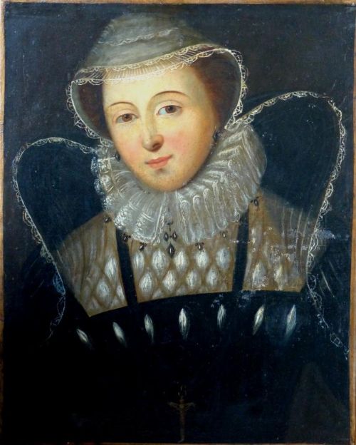 reserved mary queen of scots after nicholas hilliard 18thc oil portrait painting