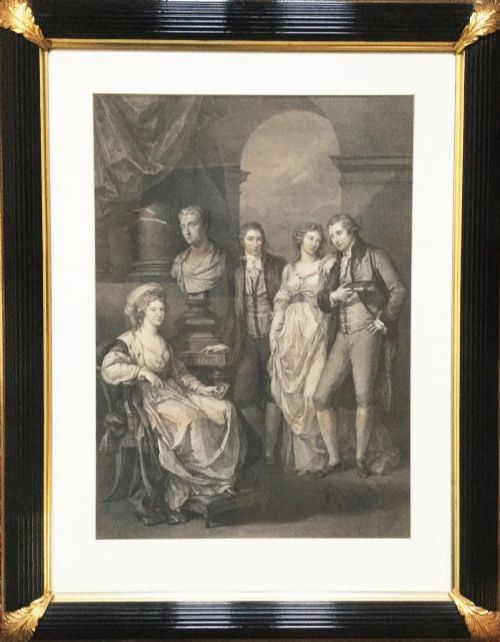18thc fine portrait engraving of princess bariatinski family c1793 after artist angelica kauffman