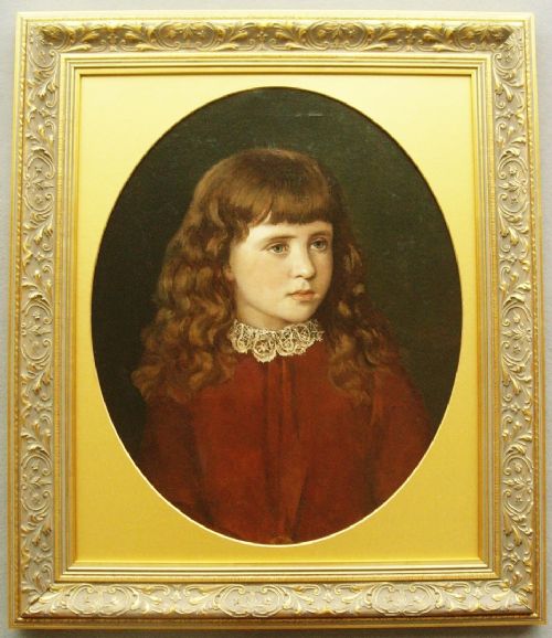 c1888 oil portrait of young girl by gladys watkins 19thc paintings of children