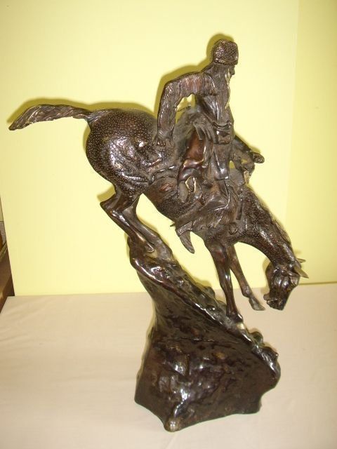 bronze after frederic remington sculpture the mountain man