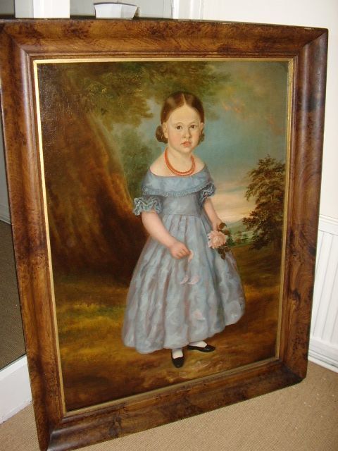 georgian oil portrait of young girl 18thc english school painting