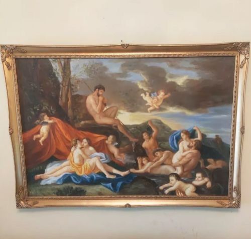 mythological painting acis galatea oil portrait after nicolas poussin