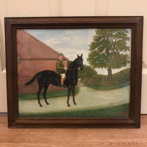 chestnut bay hunter equine paintings horse in a landscape