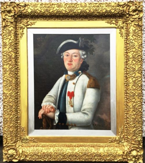 naval officer wearing order of stlouis 18th french military oil portrait paintings