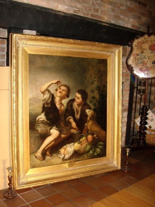 the pie eaters after murillo 19th oil portrait paintings