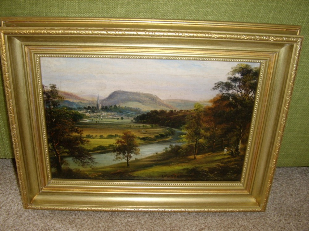 oil painting by george willis pryce of river wye ross hertfordshire 19th century by artist george willis pryce c1890