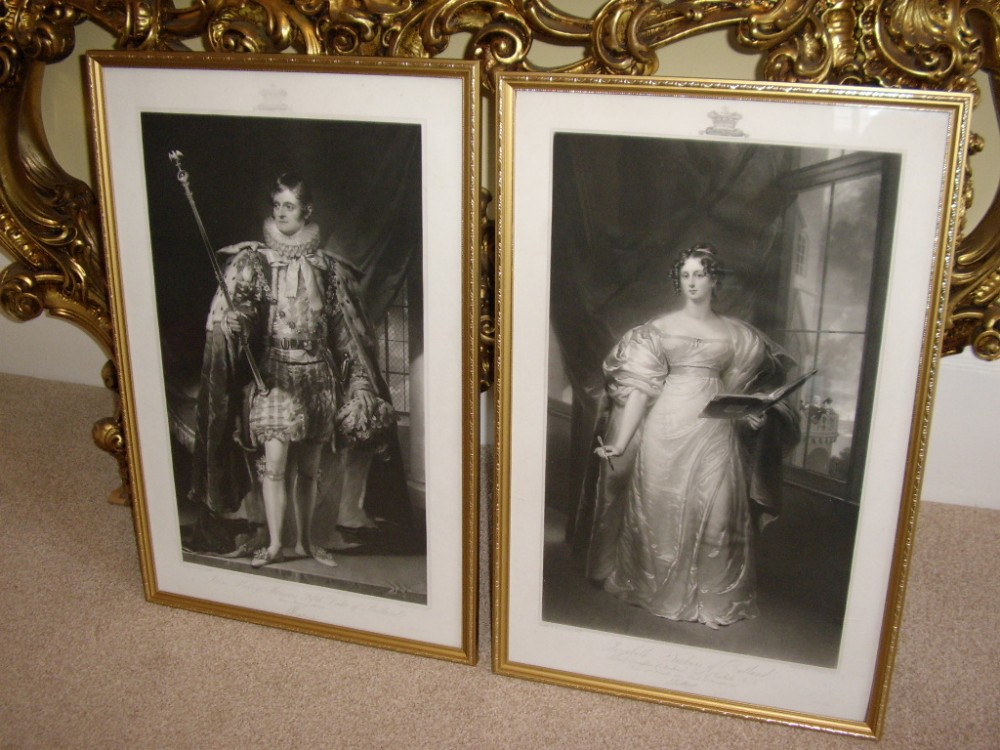 portraits of duke and dutchess of rutland after original paintings by george sanders and later published as engravings c1839