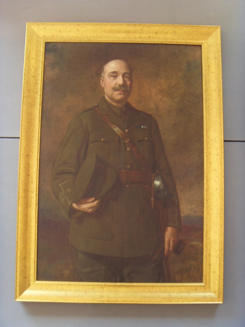 ww1 military oil portrait painting of army major warwickshire yeomanry regiment by artist jbernard munns 57 x 41 inches