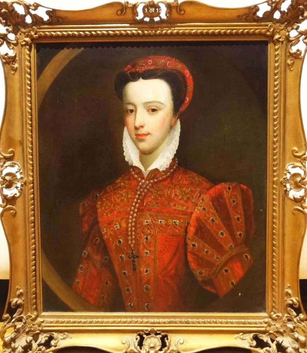 reserved 18thc oil portrait mary queen of scots after federico zuccaro 15401609