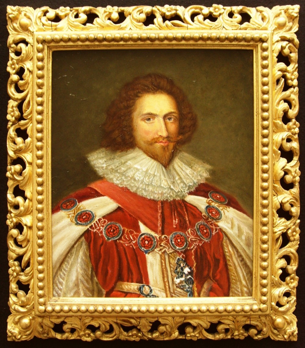 reserved 1st duke of buckingham after cornelius jansen fine oil portrait painting