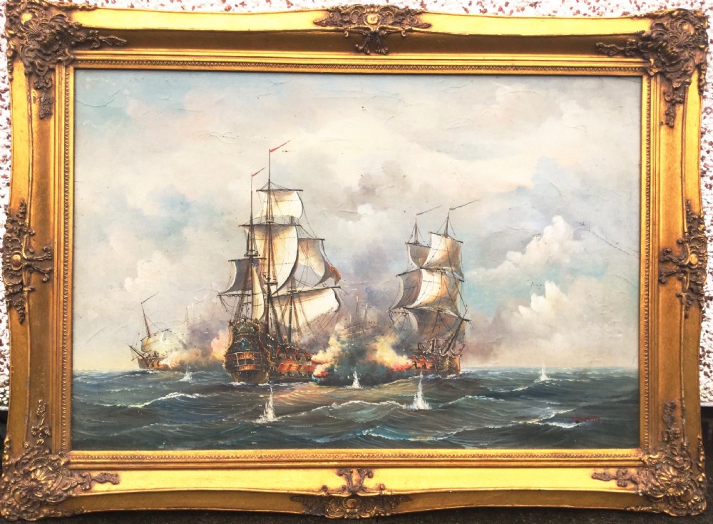 reserved oil painting the battle of trafalgar 44 x 32