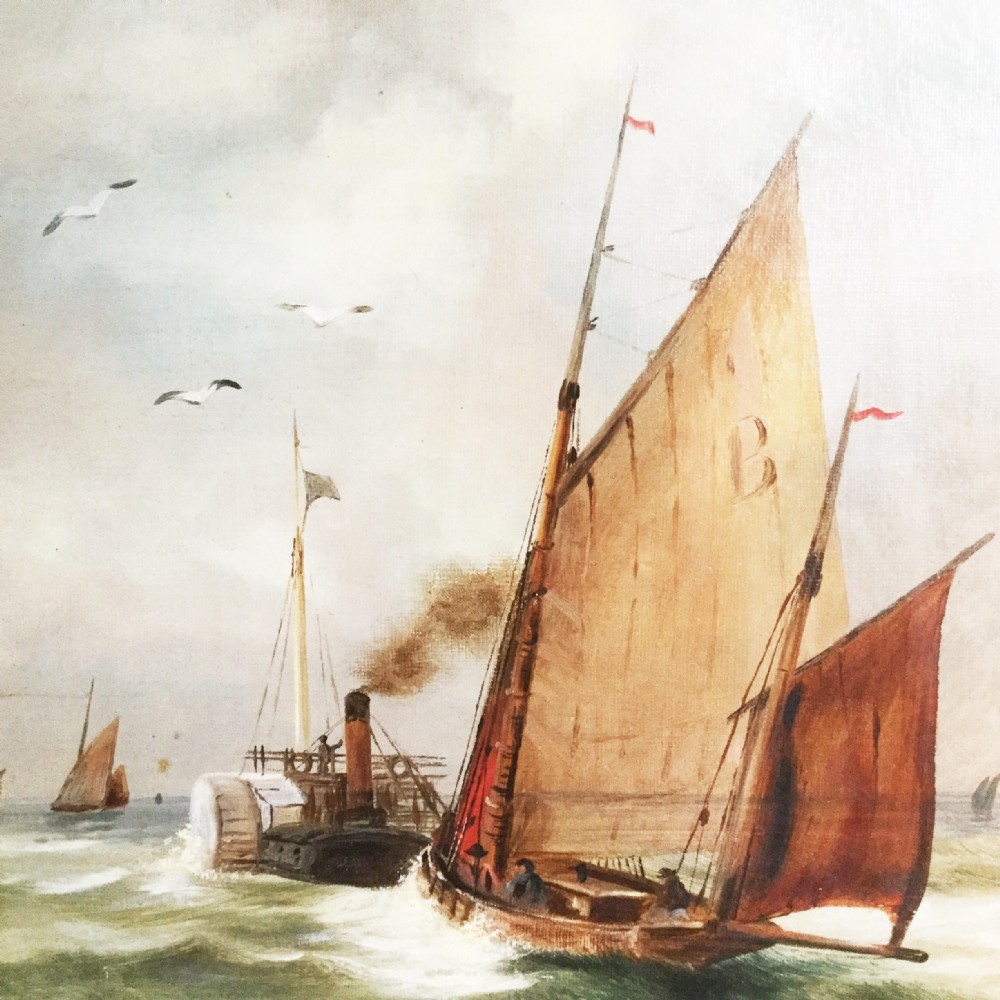 19thc dutch marine seascape oil painting by maud e dickinson