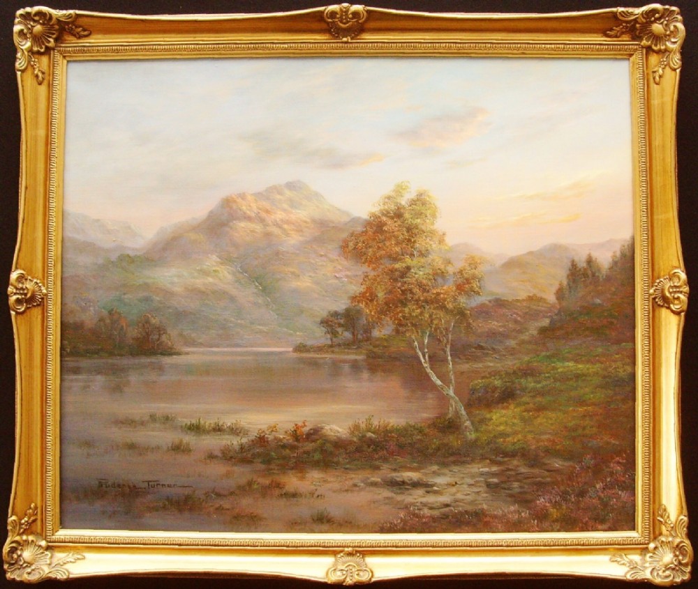 scottish loch mountains at sunset by prudence turnerlandscape oil painting on canvas