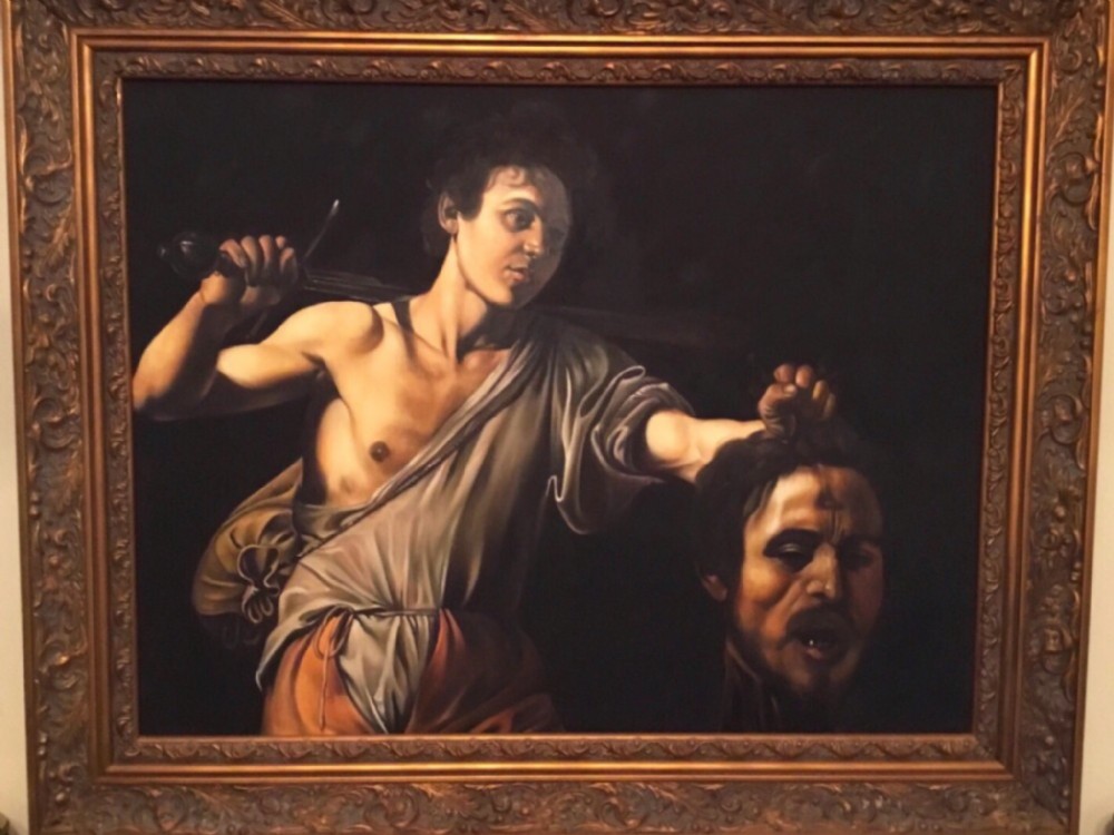 oil portrait painting of david goliath after after antonio allegri da correggio religious artwork
