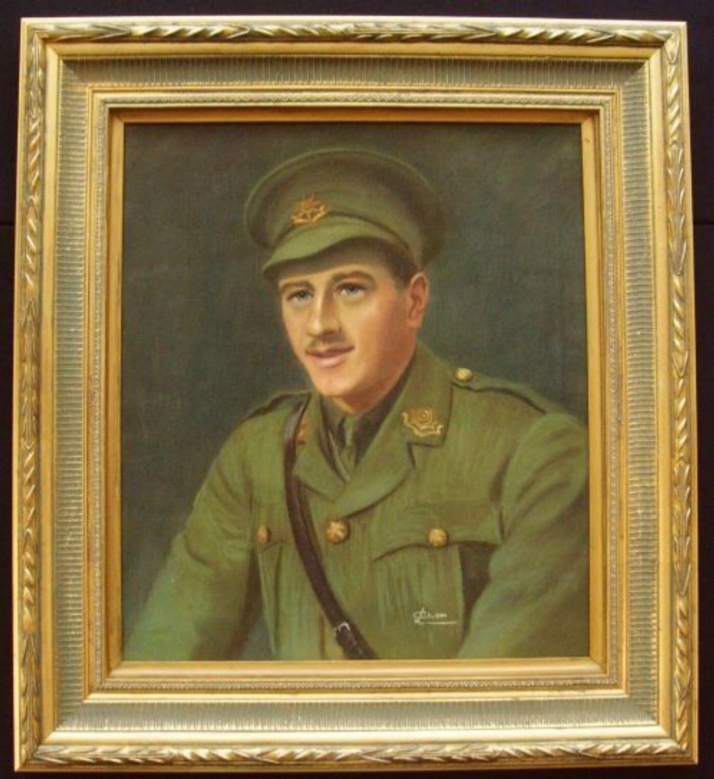 lieutenant bryan barton cubitt 18921915 british army officer east yorkshire regiment ww1 oil portrait painting