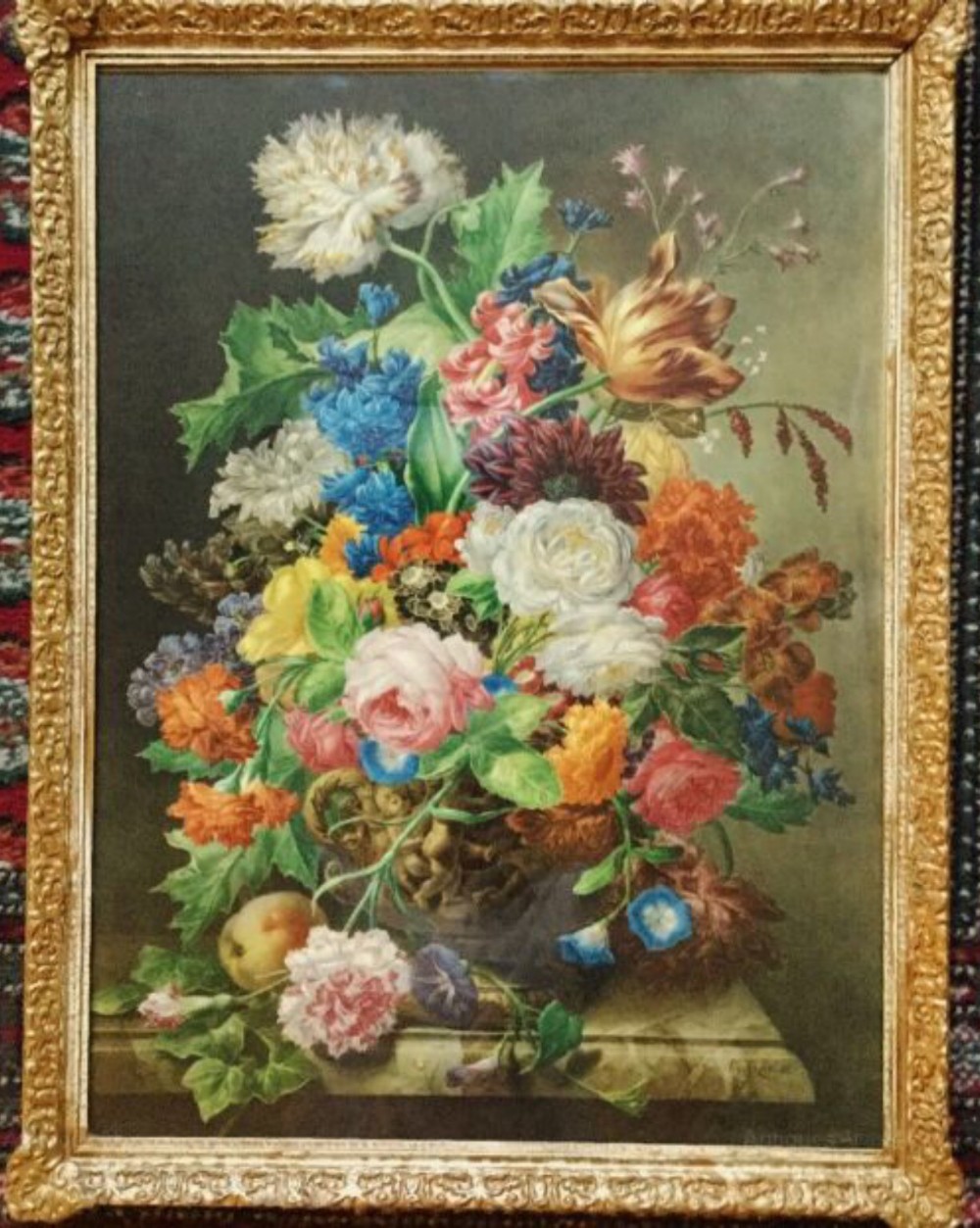 still life flower print after joseph nigg 17821863 after the original portrait painting