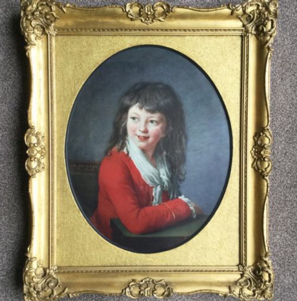 medici print titled the boy in red after antique oil portrait painting by lisabeth louise vige le brun of joseph franois pierre de sahuget damarzit despagnac 17761820