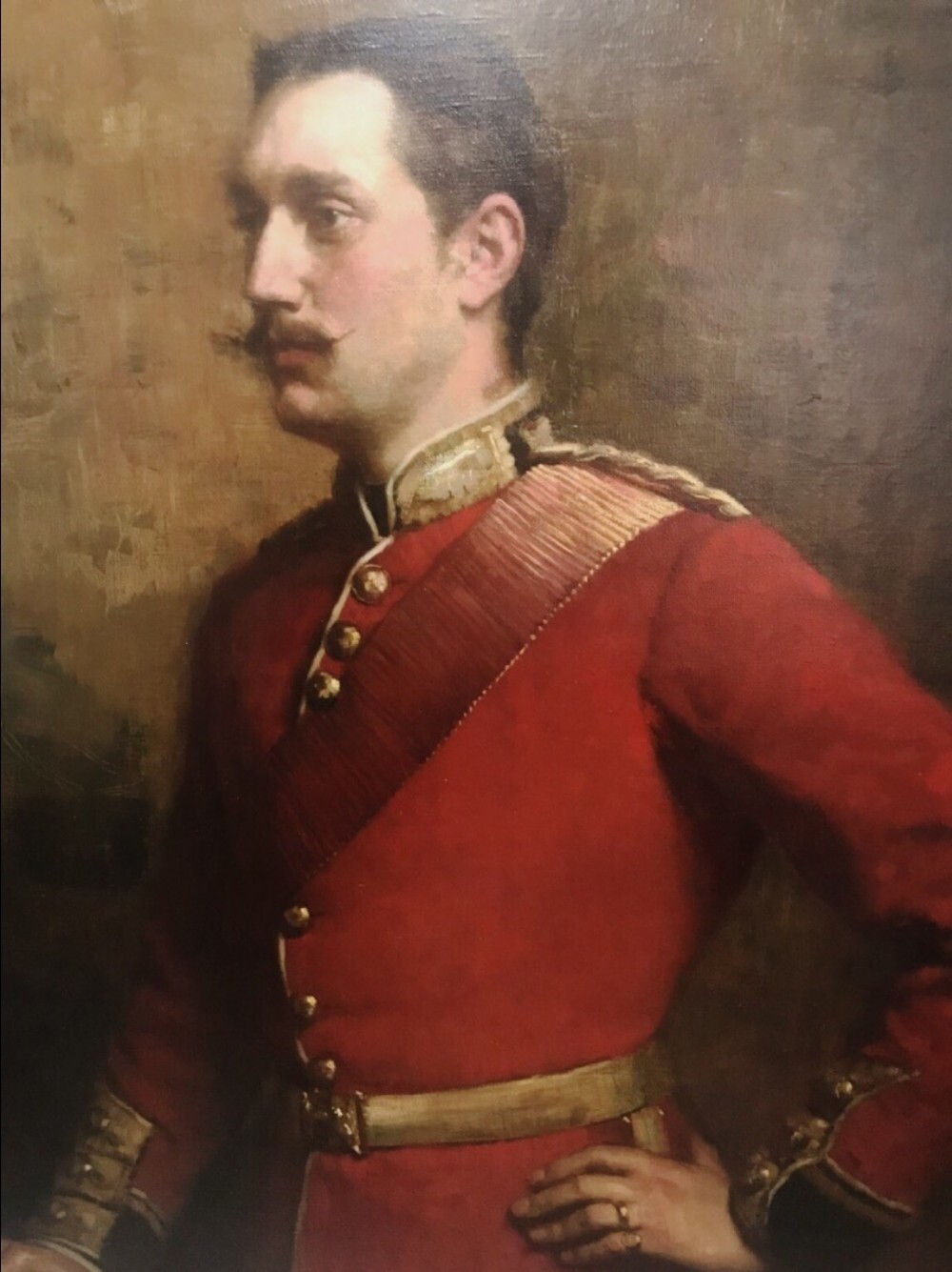 scots guards officer by william carter brother howard carter discovered tutankhamun's tomb 19thc military oil portrait painting