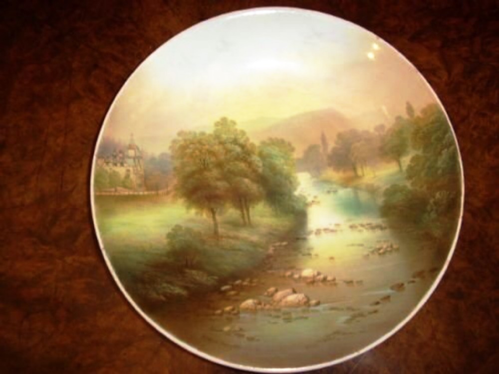 fmicklewright hand painted plate depicting view ponty pair bettwsycoed c18901900