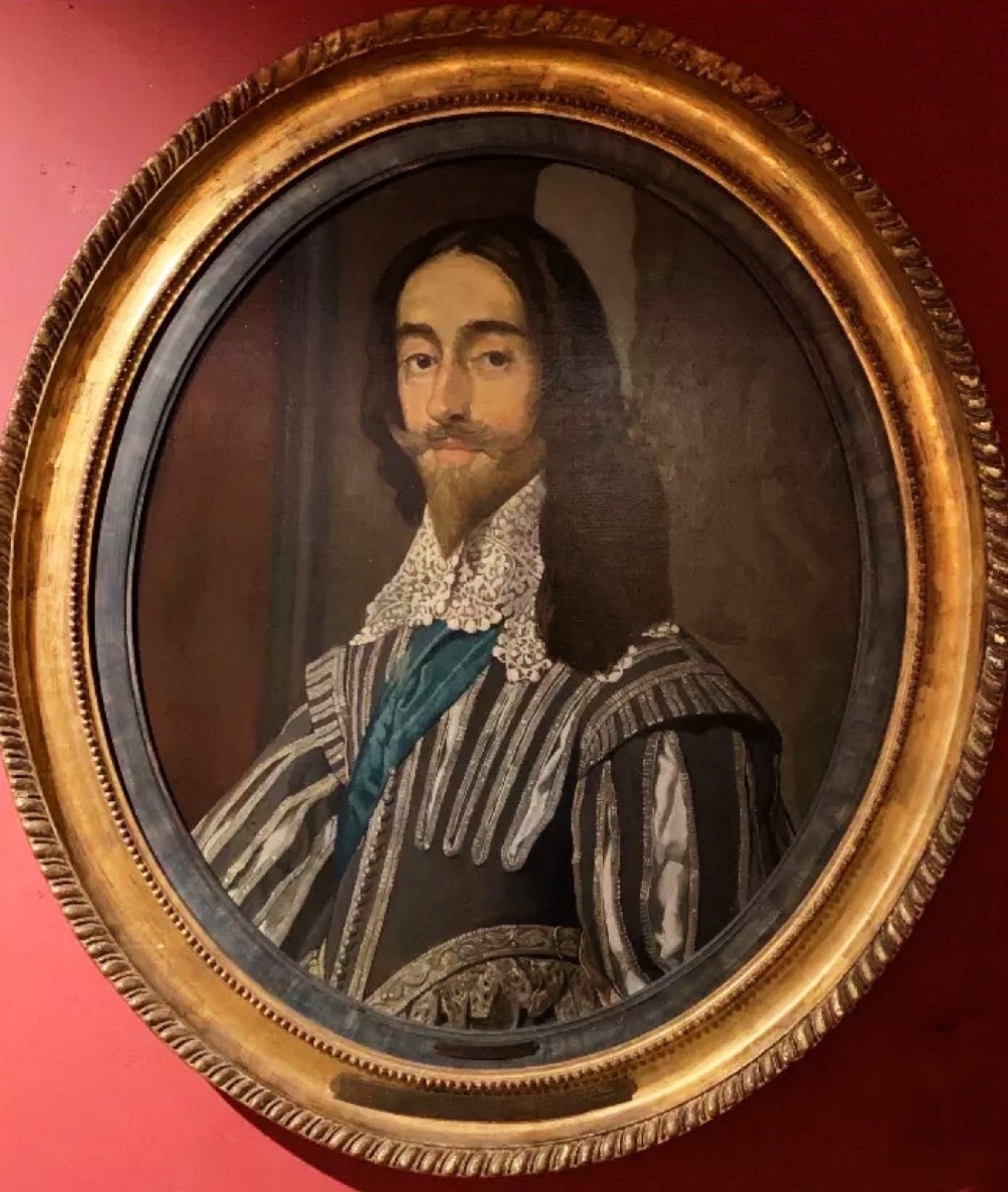 king charles 1st 16001649 after van dyck old master oil portrait painting on wooden panel