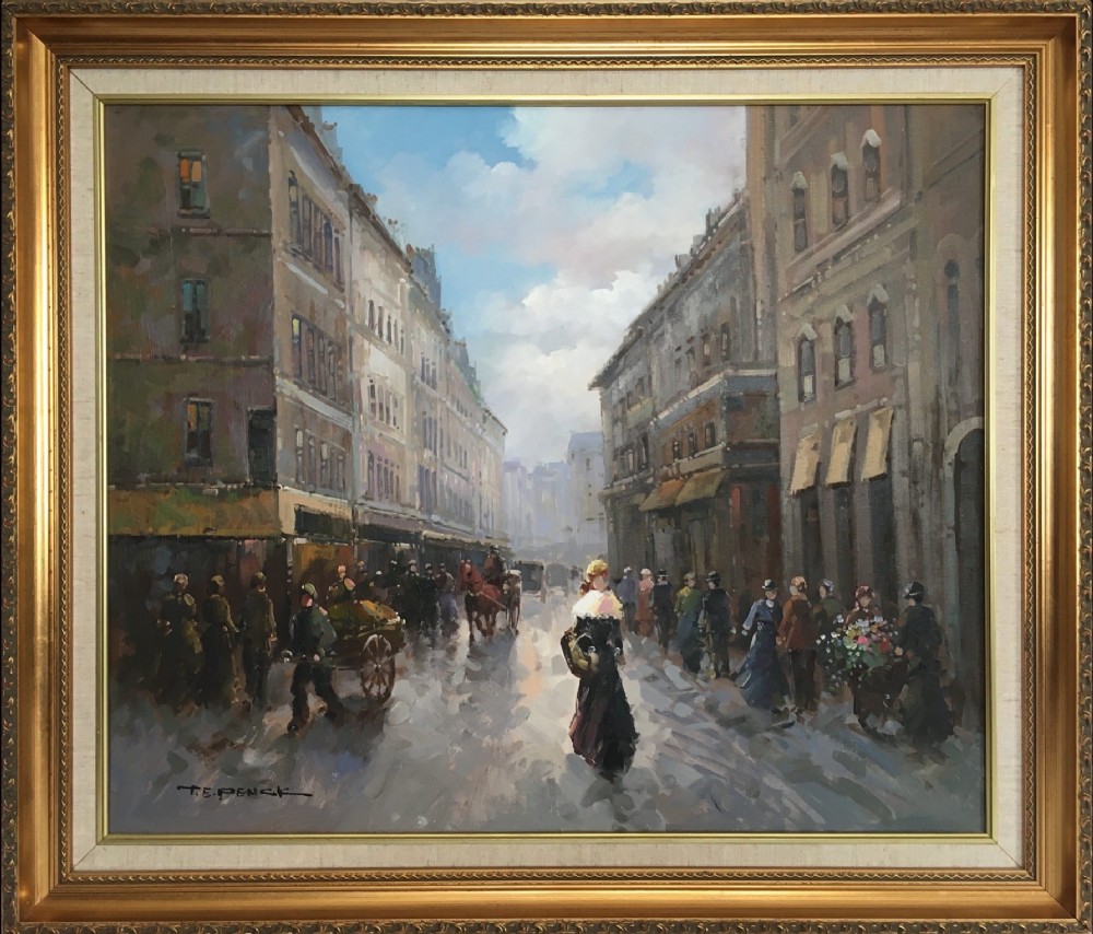 paris street scene by t e penck oil painting on canvas