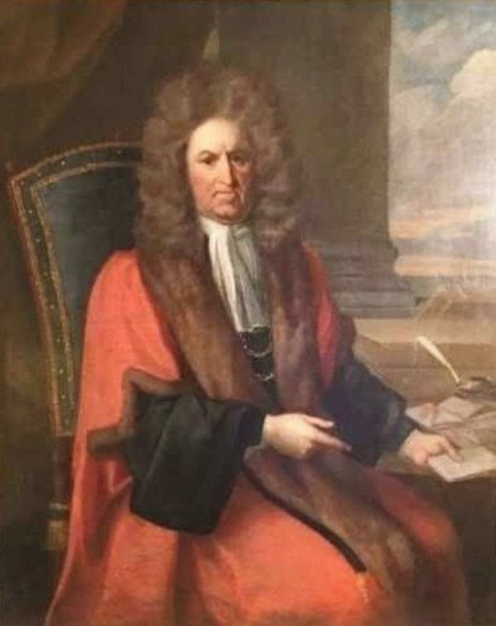 judge robert dormer mp by thomas hill 17th oil portraits large paintings 57 x 48 inches
