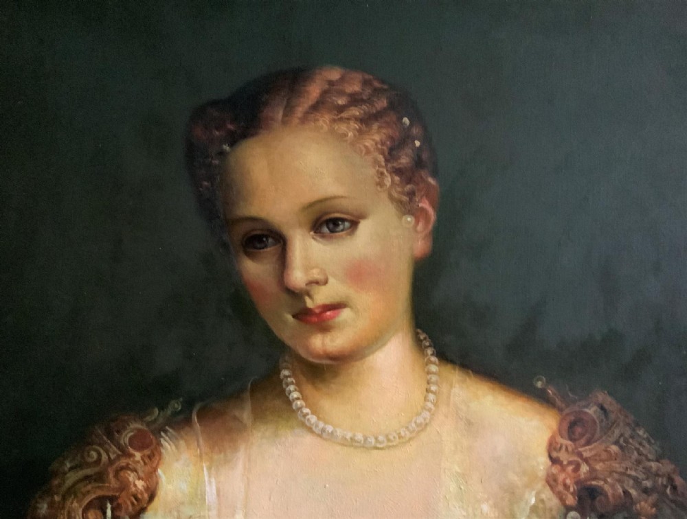 venetian noble lady oil portrait painting