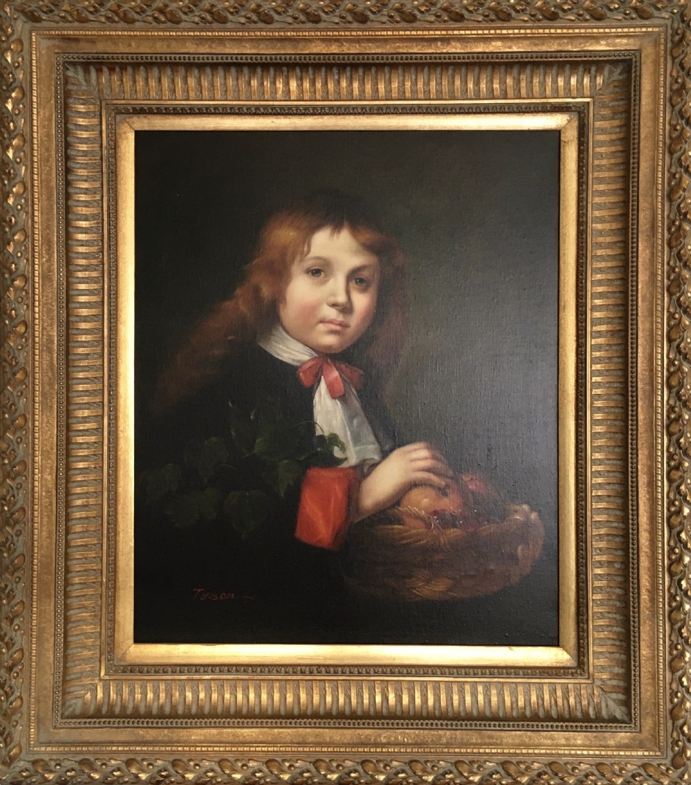 oil portrait of a boy after jeanbaptiste greuze embellished oileograph painting on canvas