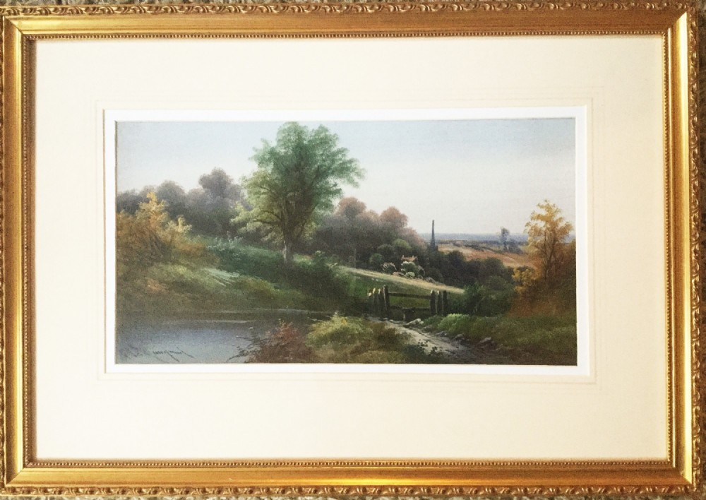 landscape watercolour painting english countryside