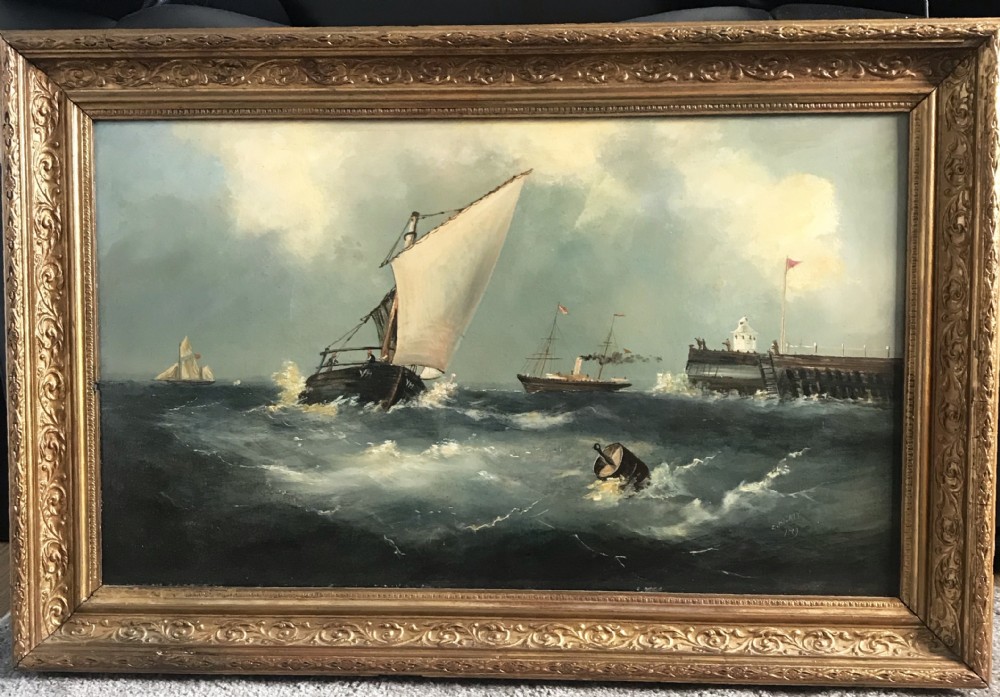 gorleston pier oil painting great yarmouth marine seascape sailing ship portraits norfolk